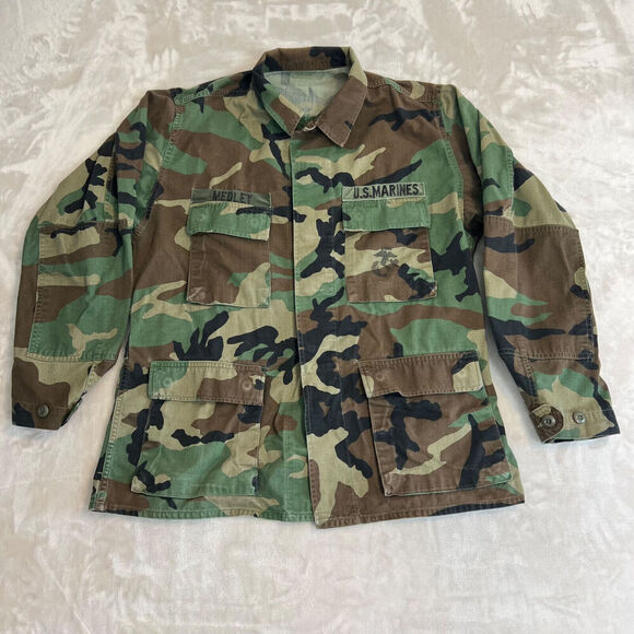 U.S. Army Other - US Marines Coat Mens Medium Reg Woodland Camo Uniform Patch Combat BDU Military